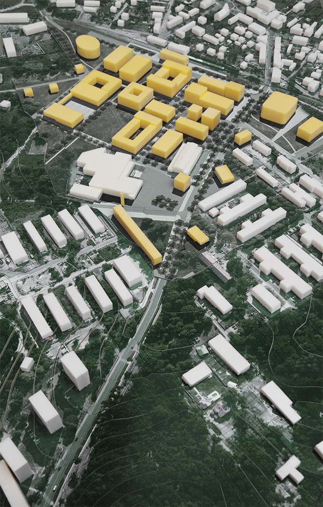 Fotografie modelu nového centra města Milovice